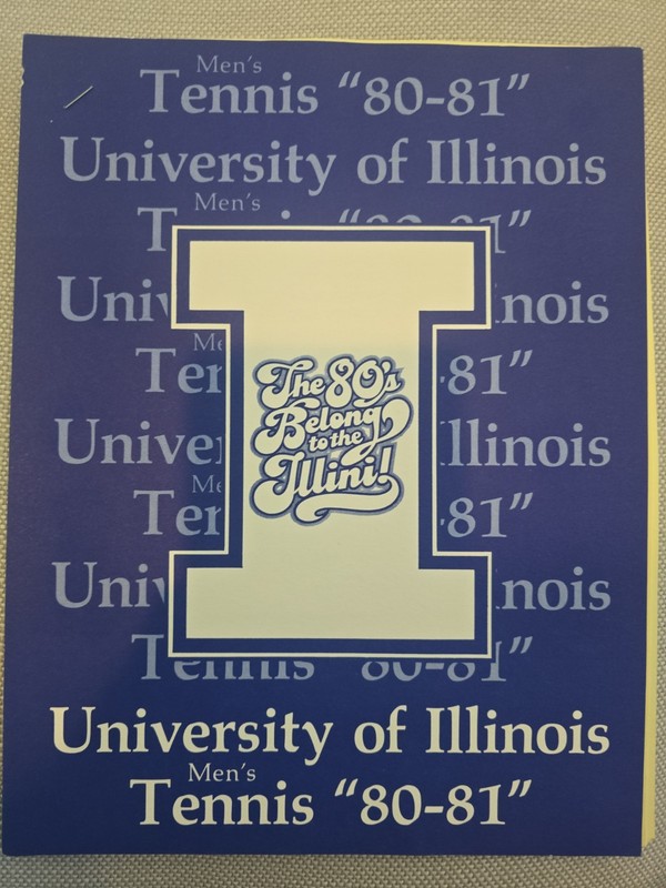 1980-81 Illinois Fighting Illini Men's Tennis Media Guide Jack Groppel M Kramer