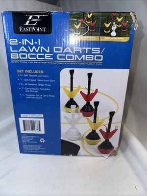 EastPoint Sports 2 in 1 Lawn Darts & Bocce Darts Combo Set Backyard Outdoor Game