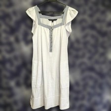 Unused MARC BY MARC JACOBS Cotton S/S Square Striped Dress White/Light Purple S