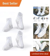 Travel-Friendly Waterproof Shoe Covers with Anti-Slip Soles - 2 Pairs Included
