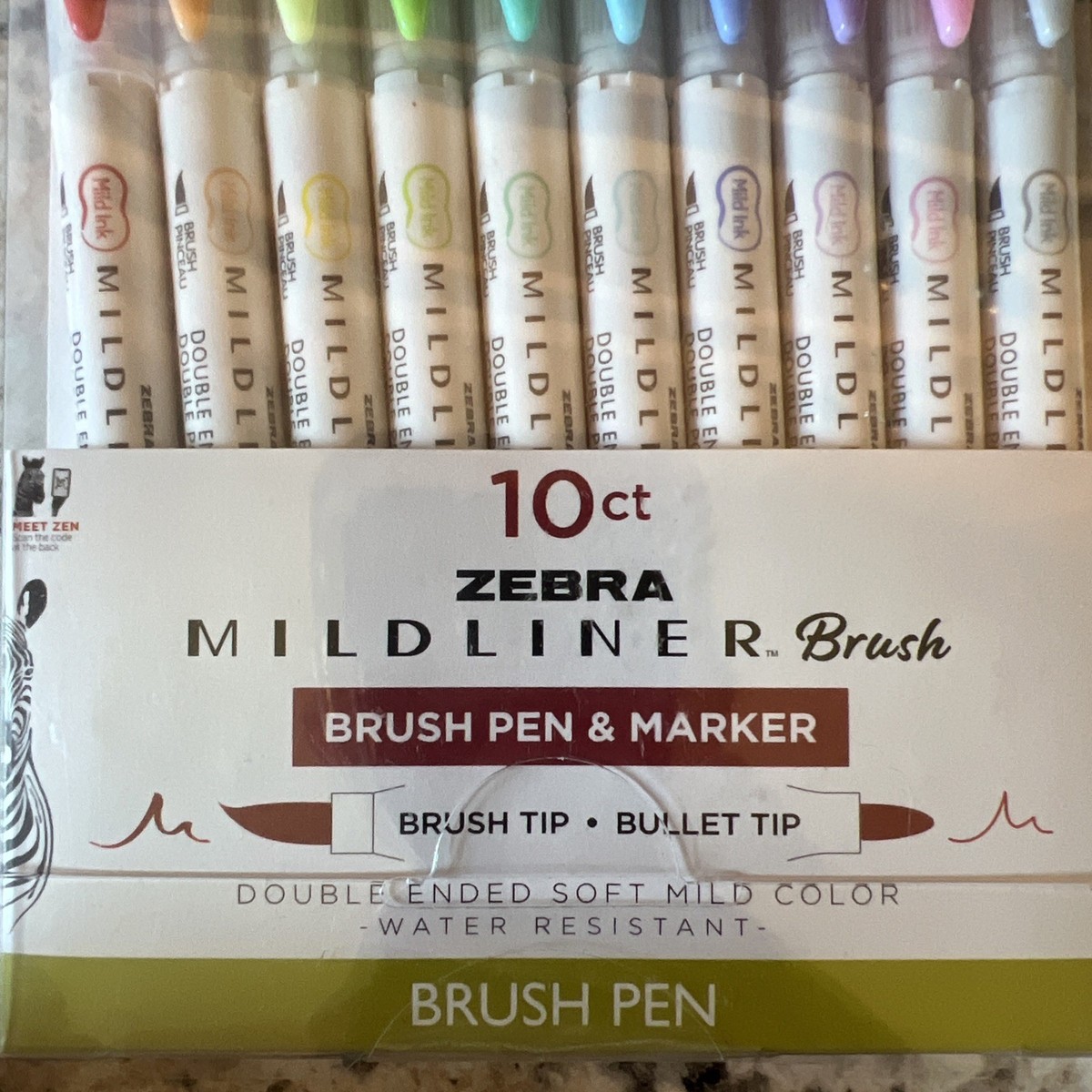 Zebra Pens Mildliner brush Double Ended Brush+bullet tips Assorted
