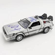 M.J. Fox/Christopher Lloyd Autographed 1:24 Scale "Back to the Future" DeLorean