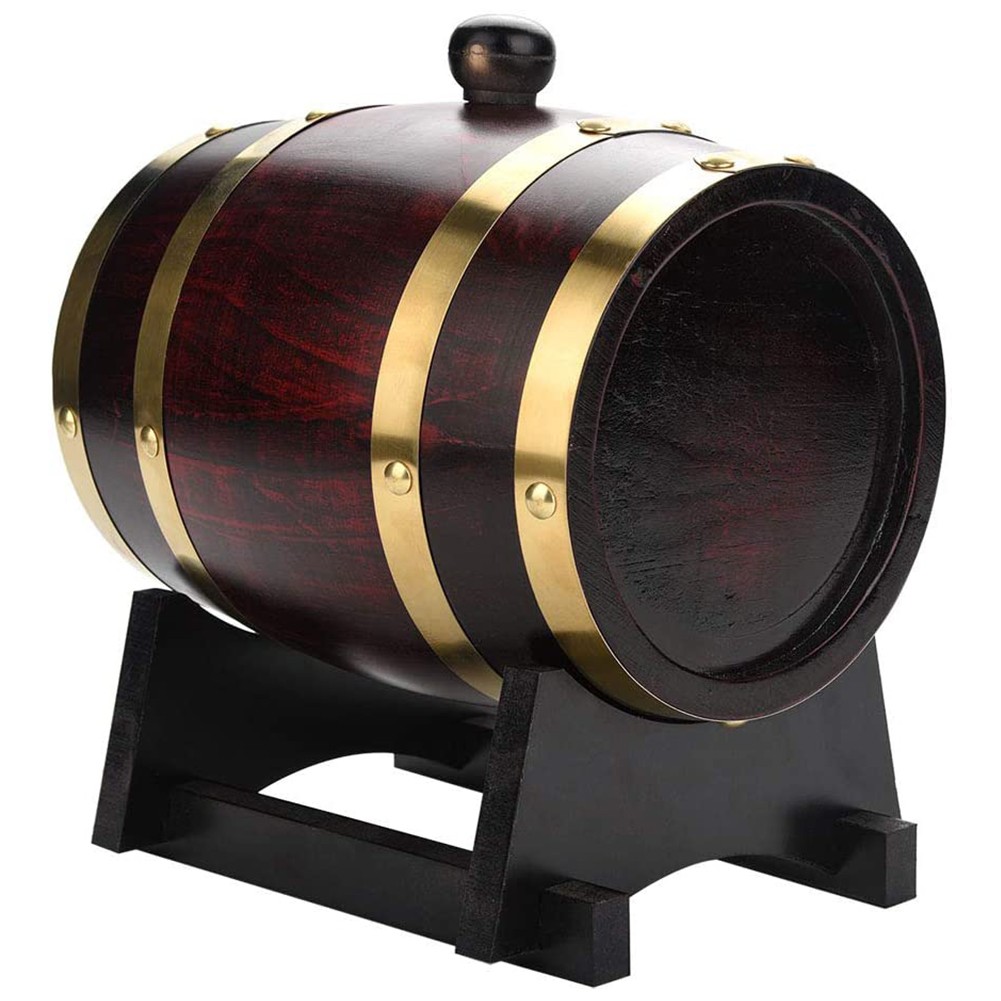 1.5L Vintage Wood Oak Timber Wine Barrel For Whiskey Rum US