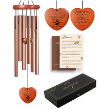 Beautiful Dog Memorial Gift - Golden Wind Chime Remembrance