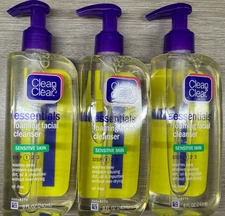 3 Clean Clear Essentials STEP 1 Foaming Facial Cleanser Sensitive Skin 8 Oz EACH