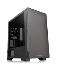 Thermaltake S100 Micro-ATX Mini Tower Case, Tempered Glass, Black Edition