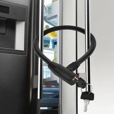 19.7" Secure Black Refrigerator Lock with Keys Childproof Cable Lock for Fren...