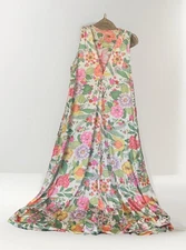 Vintage 1960’s Vanity Fair floral mod Maxi full slip go go psychedelic Size L