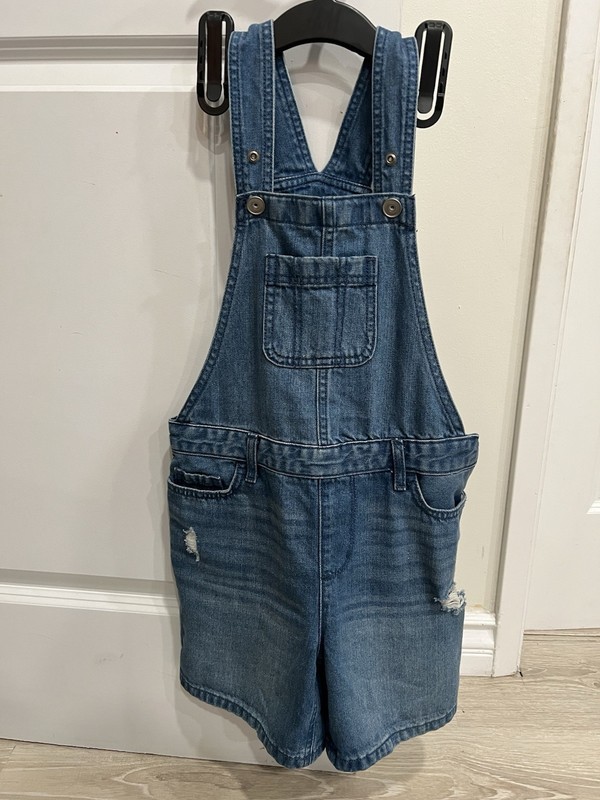 Children's Place Girls' Short Denim Overall Jeans.  Size 6x