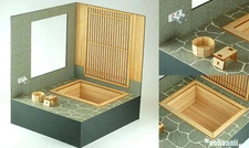  1/12 Japanese Onsen Bath Diorama Model Kit for Figures & Display