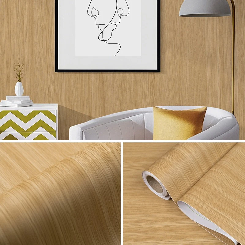 Papel pintado autoadhesivo con estructura de madera - Peel & Stick, decoración del hogar, 60 cm de ancho