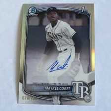 2025 Bowman Chrome Prospect 1st Auto Refractor 070/499 Maykel Coret #CPA-MC RAYS