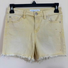 Celebrity Pink Girls light yellow raw hem jean short