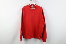 Vintage 80s 90s Russell Athletic Mens XL Faded Blank Crewneck Sweatshirt Red USA