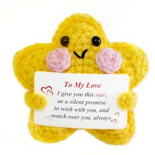 Starino Valentines Gifts for Her Him Anniversary Crochet To My Love, Yellow 