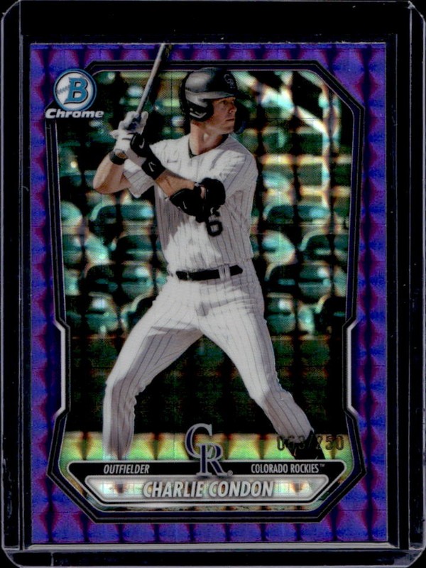 2026 Bowman Charlie Condon Chrome Prospects Purple Geometric Refractor #/250