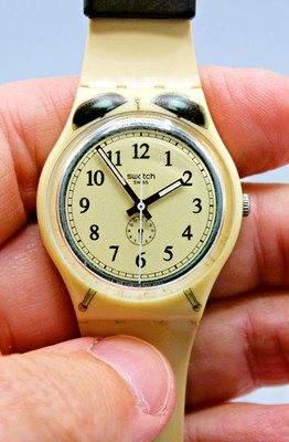 ALTE VINTAGE SWATCH UHR PAPIERBOX FUNKTIONIERT WECKER GT105 SVEGLIA