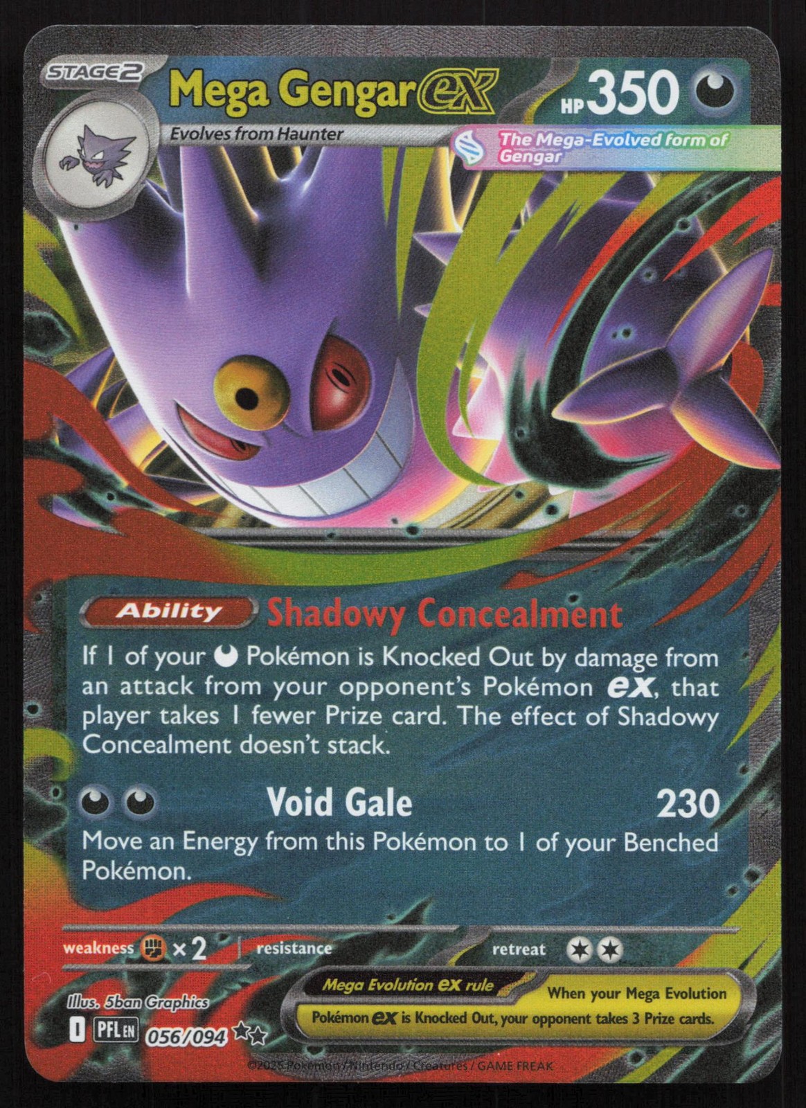 Mega Gengar ex 056/094 PFL Phantasmal Flames Pokémon - LP