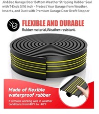 Jin&Bao EPDM Rubber Garage Door Bottom Seal 16FT T-Ends Weather Resis (DESC)