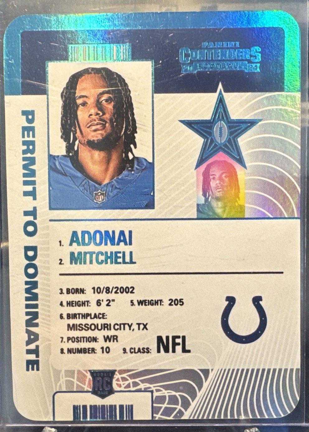 2024 Panini Contenders Permit To Dominate Adonai Mitchell 💎