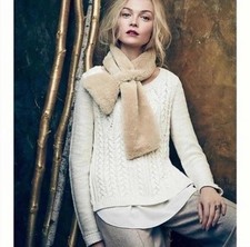 Anthropologie x Moth Cream Cableknit Layered Sheer Sweater Size Large Ivory