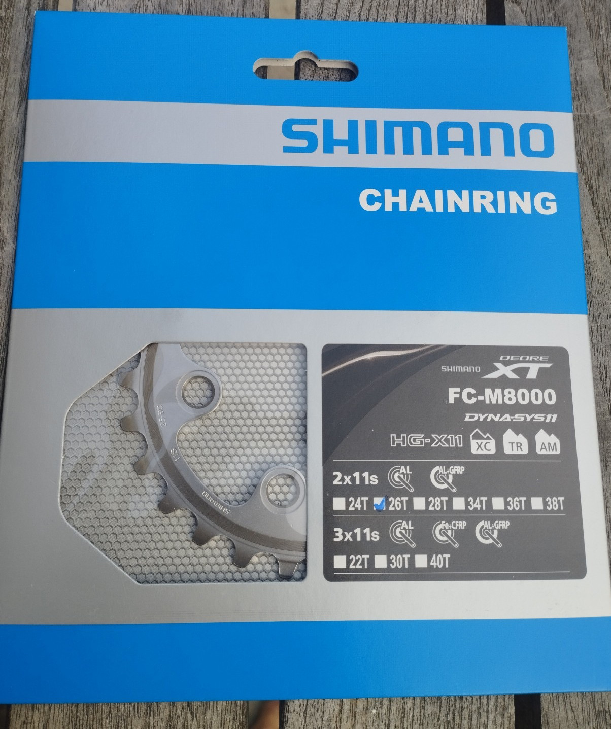 Shimano XT FC-M8000 Alloy Chainring 26T-BC (for 36-26T) Silver UK Y1RL26000