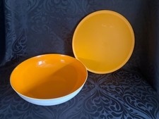 Allegra Schüssel 3,5 l orange weiß mit Deckel Tupperware