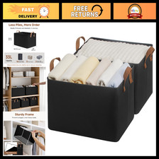 Large Fabric Storage Bins with Metal Frame, Closet Baskets with Handles, 2-Pack