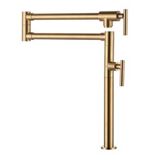 Brass Folding Pot Filler Faucet, Gold Kitchen Faucet with Double Joint Swing ...