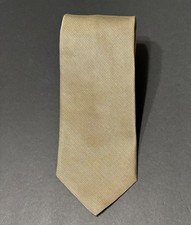 Brooks Brothers Neck Tie Makers Gold Pure Silk Woven England Made In USA 58 X 4"
