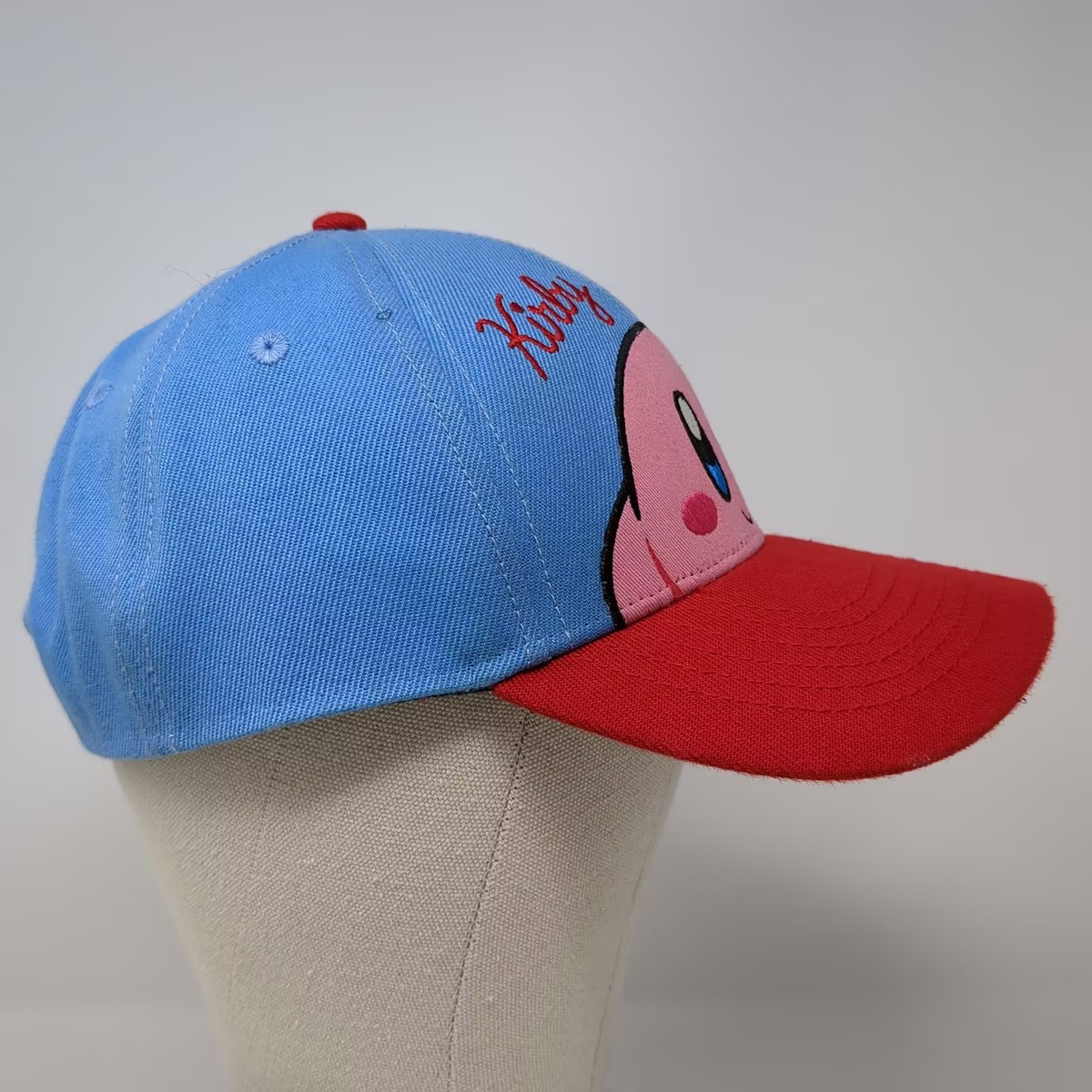 Nintendo Kirby Blue Red Snapback Hat OS Embroidered Underbrim
