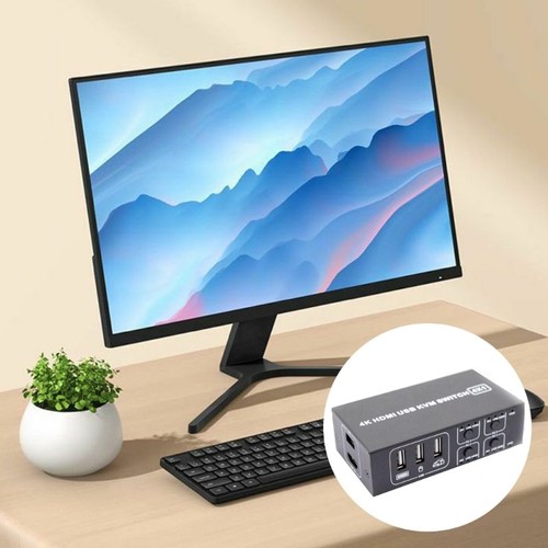 Metal KVM Switcher Input Source Switching HDMIcompatible 4 in 1 Out Control - Afbeelding 3 van 8