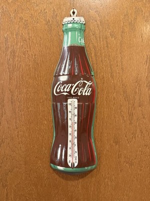 Coca-Cola Bottle Shaped Advertising Thermometer Sign