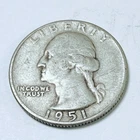1951 S Washington Quarter 25C 90% Silver Circulated Coin #6098