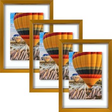 5x7 Floating Picture Frame Aluminum, Tempered Clear Glass Displays Any Size...