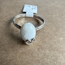 White Stone Size 7 Sterling Silver 925 Ring