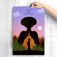 E.T. The Extra-Terrestrial Steven Spielberg Minimalist Movie Art Print