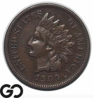 1909-S Indian Head Cent Penny *Key Date in Series* San Francisco Issue, AU+