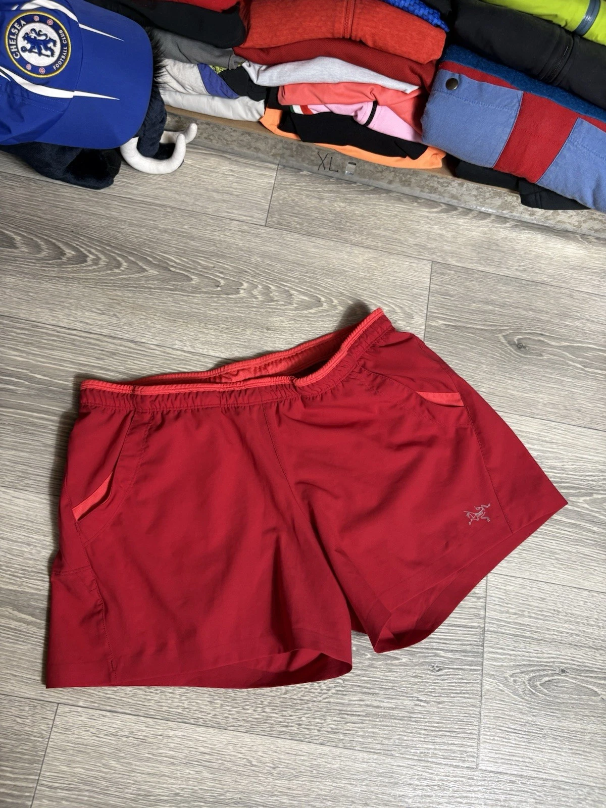 Arcteryx Light Running Shorts Women’s Size L Larga Red Trail Hiking Rare