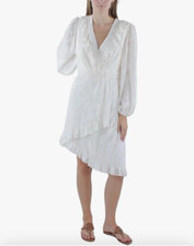 NWT BCBGMAXAZRIA Womens Ivory Floral Ruffle Cocktail And Party Dress 4