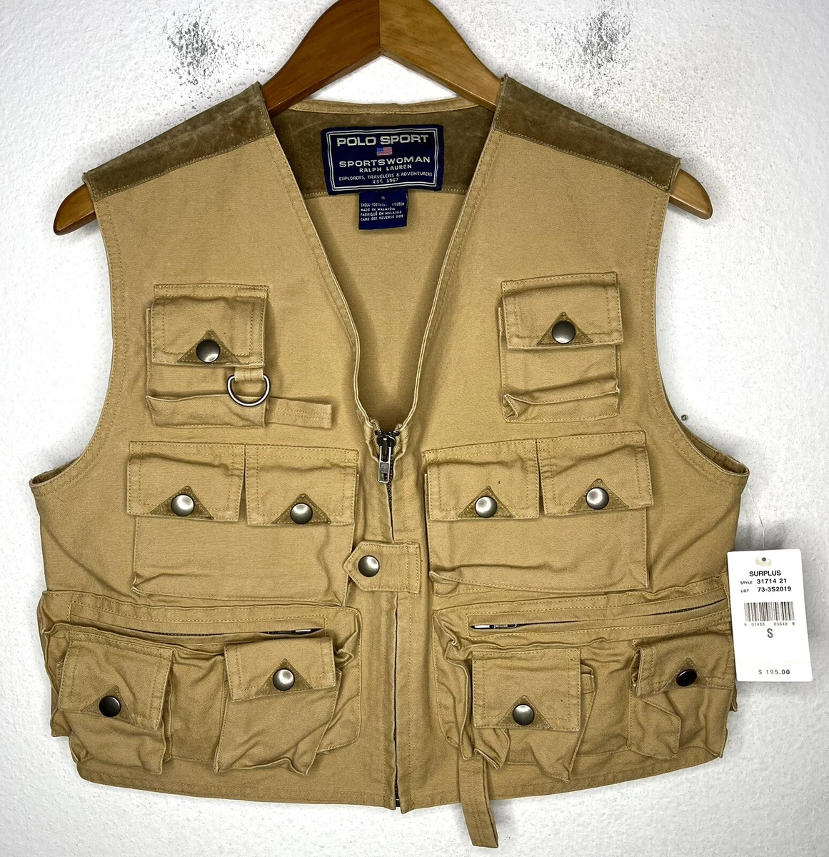 Polo Ralph Lauren Small Hunting Fishing Vest Jacket RRL Sportswoman VTG  Leather