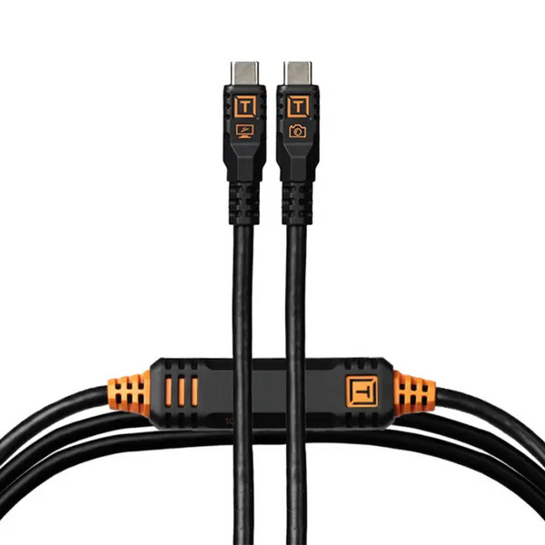 Tether Tools TetherPro Optima 10G USB-C, 15' (4.6m), Straight to Straight, Black