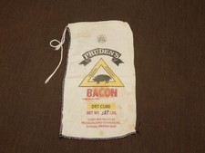 BORSA PUBBLICITARIA VINTAGE CUCINA 13" X 7" PRUDEN'S VIRGINIA COUNTRY PANCETTA PANNO *VUOTA*