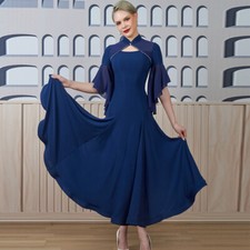 Latin Ballroom Dance Dress Modern Salsa Waltz Standard Long Dress Q159 2 Colors
