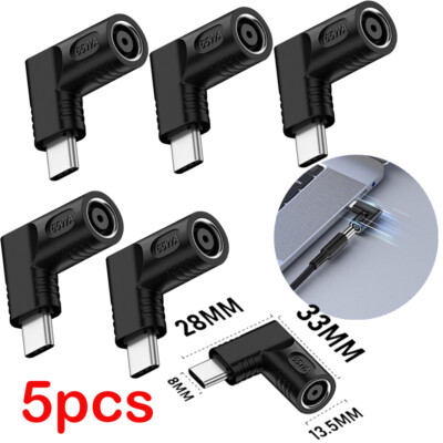 5PC Laptop Charger Converter TO USB Type C PD Power Charging Cable Adapter 7909