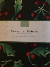 2 David Textiles 1/2 Yard Precut Cotton Fabric - HOLLY BERRIES Christmas Holiday