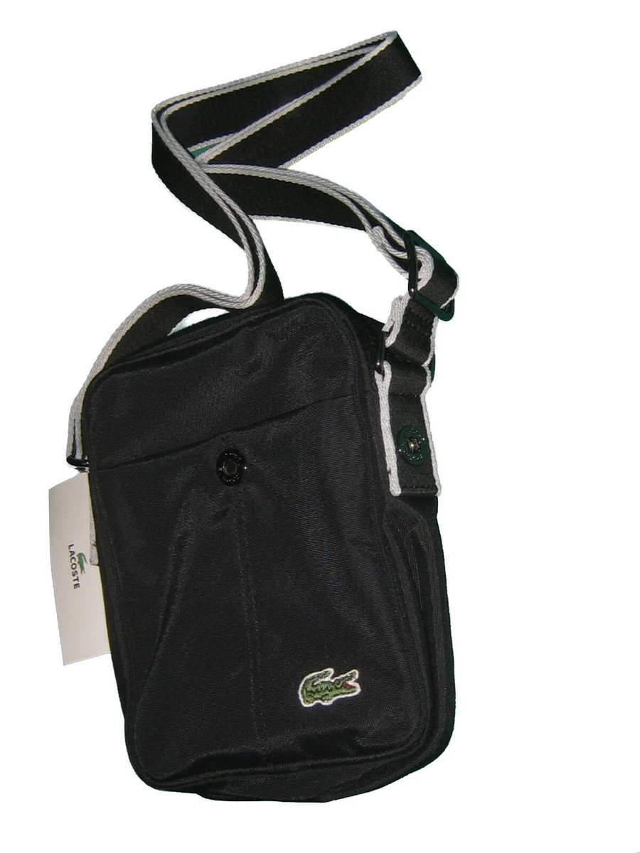 Lacoste: Black Embroidered Bag