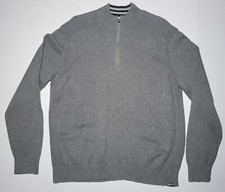 Eddie Bauer Mens Gray 1/4 Zippered Long Sleeve Pullover Sweater Size XL