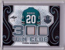 EVGENI NABOKOV 17/18 Leaf Masked Men 300 Win Club Dual PLATINUM Tag Patch #1/5