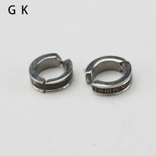 2Pcs Stainless Steel Huggie Hoop Earrings No-Piercing Stud Men Women Clip on